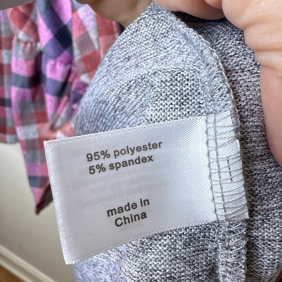 NEW NWT Lane‎ Bryant Classic Faux-Wrap Plaid Top 18/20 Purple Surplice Peplum - Picture 7 of 8